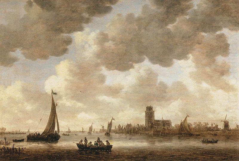 The Meuse at Dordrecht with the Grote Kerk., Jan van Goyen
